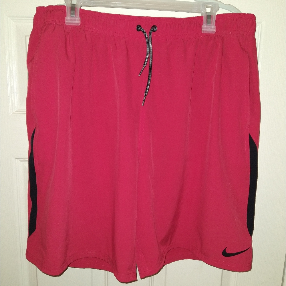 Nike Red Drawstring Polyester Blend Athletic Gym … - image 1
